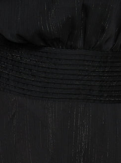 Rozario Chiffon Neckholder Minikleid Schwarz / Silber