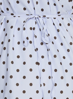 Nellie Minikleid Blau / Braun gepunktet