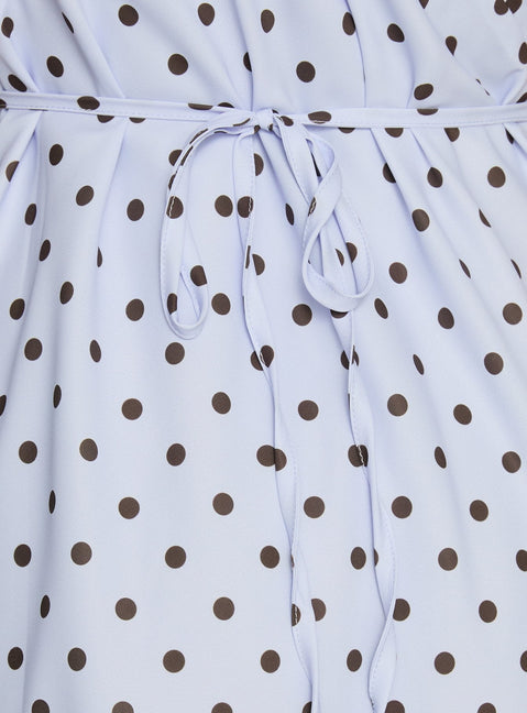 Nellie Minikleid Blau / Braun gepunktet