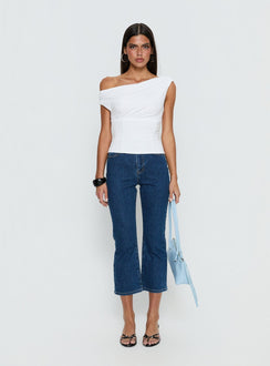 Aidyn One-Shoulder-Oberteil Weiß