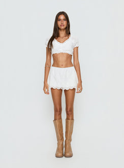 Twin Spirit Broderie Skort Weiß