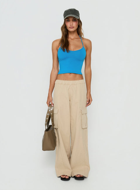 Cecilly Trim Racerback Top Blau