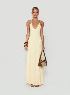 Palmas Neckholder-Maxikleid Buttergelb