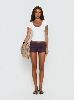 Daily Define Deep V Kurzarm-Top Weiß