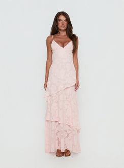 Lyricah Stufenmaxikleid mit Rückenschnürung Pink