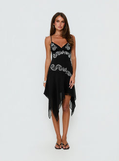 Pappilion Asymmetrisches Midikleid Schwarz