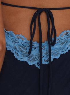 Call My Lover Spitzen-Maxikleid Navy