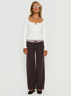 Keslie Langarm-Henley-Top Weiß