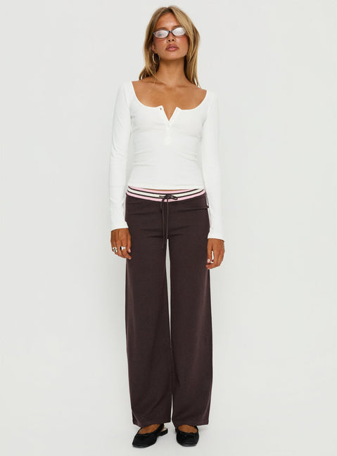 Keslie Langarm-Henley-Top Weiß