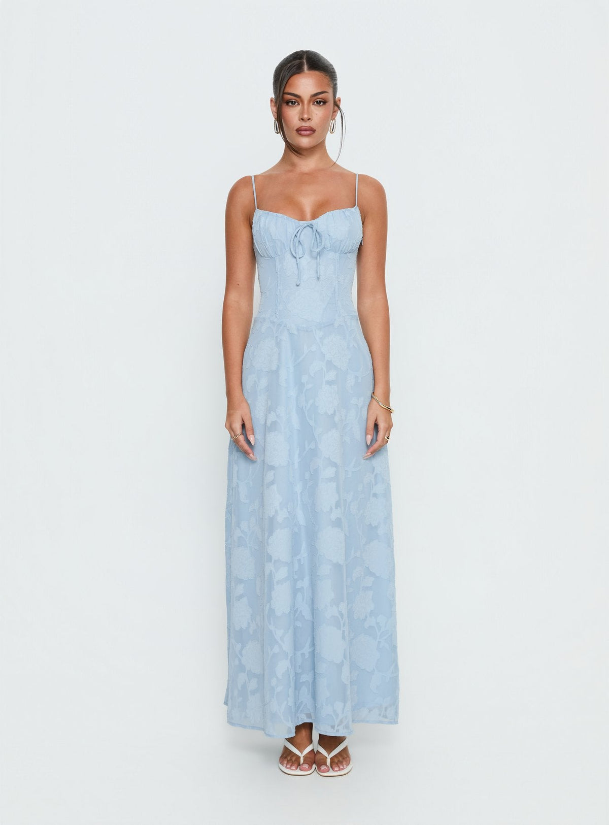 Members Only Maxikleid Blau Burnout
