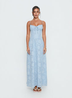 Members Only Maxikleid Blau Burnout