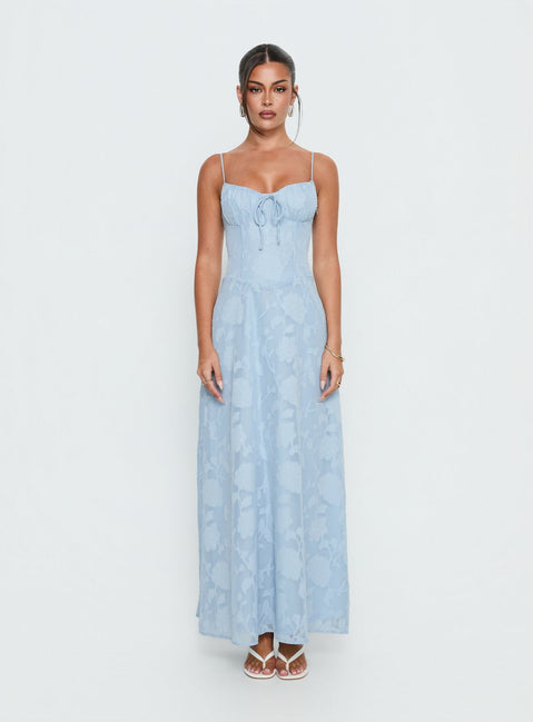 Members Only Maxikleid Blau Burnout