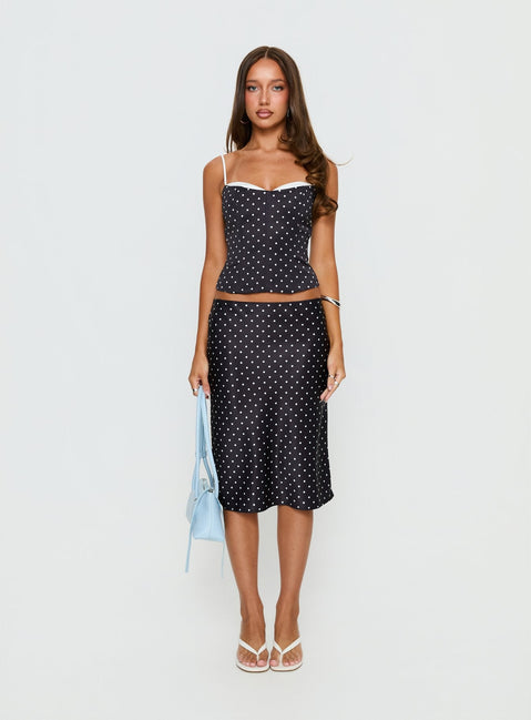 Somani Layered Korsettoberteil Schwarz Polka Dot