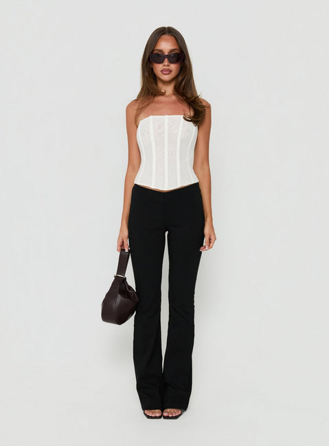 Oscuro Longline Mesh-Korsettoberteil Weiß