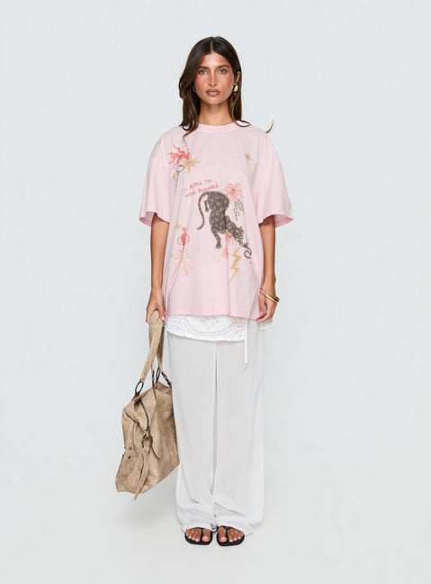 Blooming Love Oversized Graphic T-Shirt Rosa
