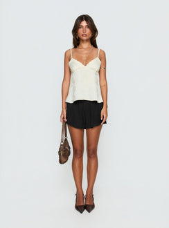 Had Me At Hello Spitzensaum Top mit Blumenmuster Creme