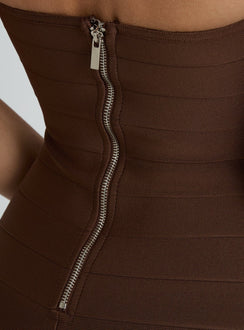 Justina Bandagen-Minikleid Braun