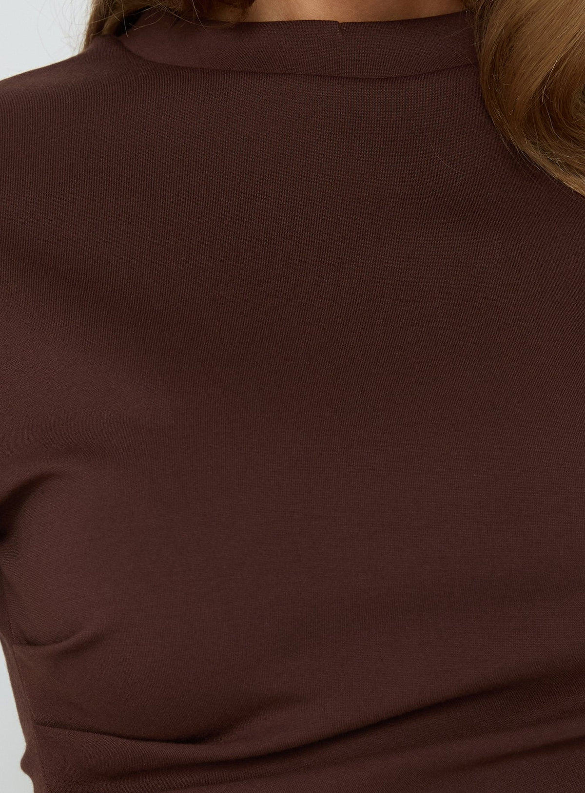 Lioxa gerafftes Taillen-T-Shirt Schokobraun