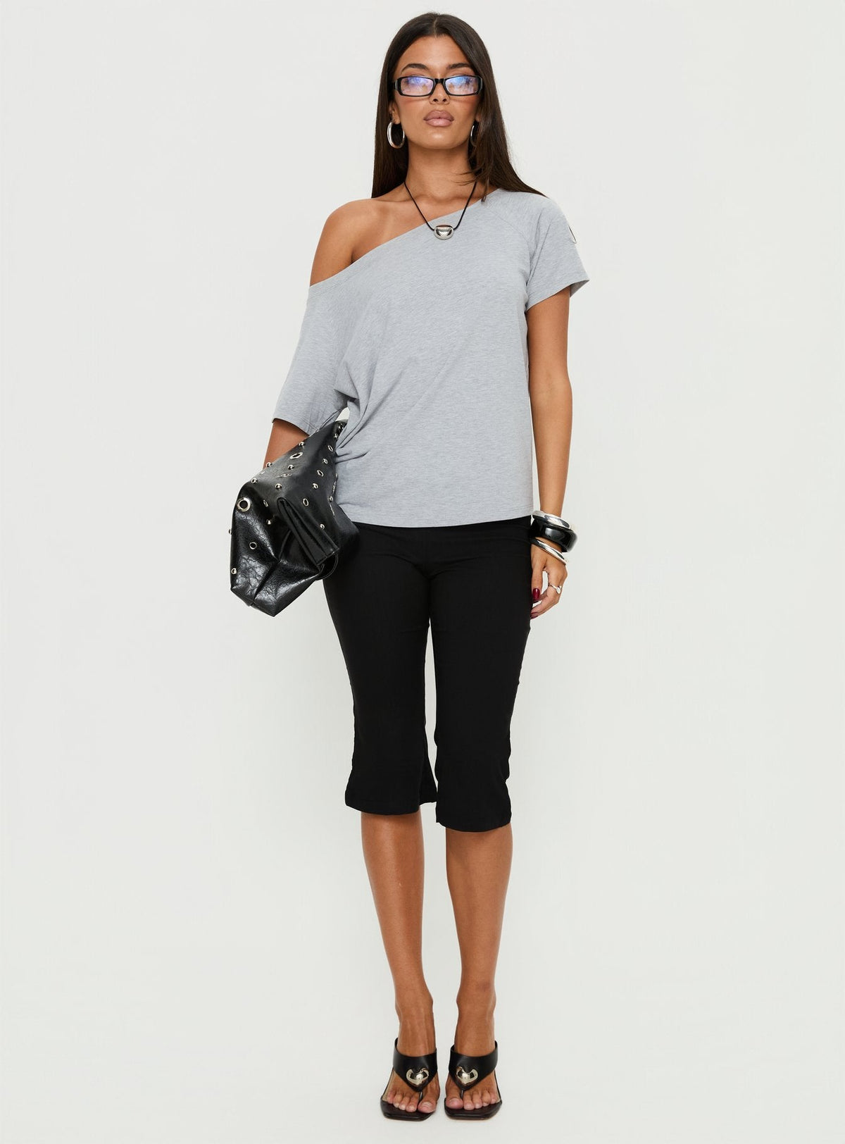 Icon Baby Off-Shoulder-Top Grau