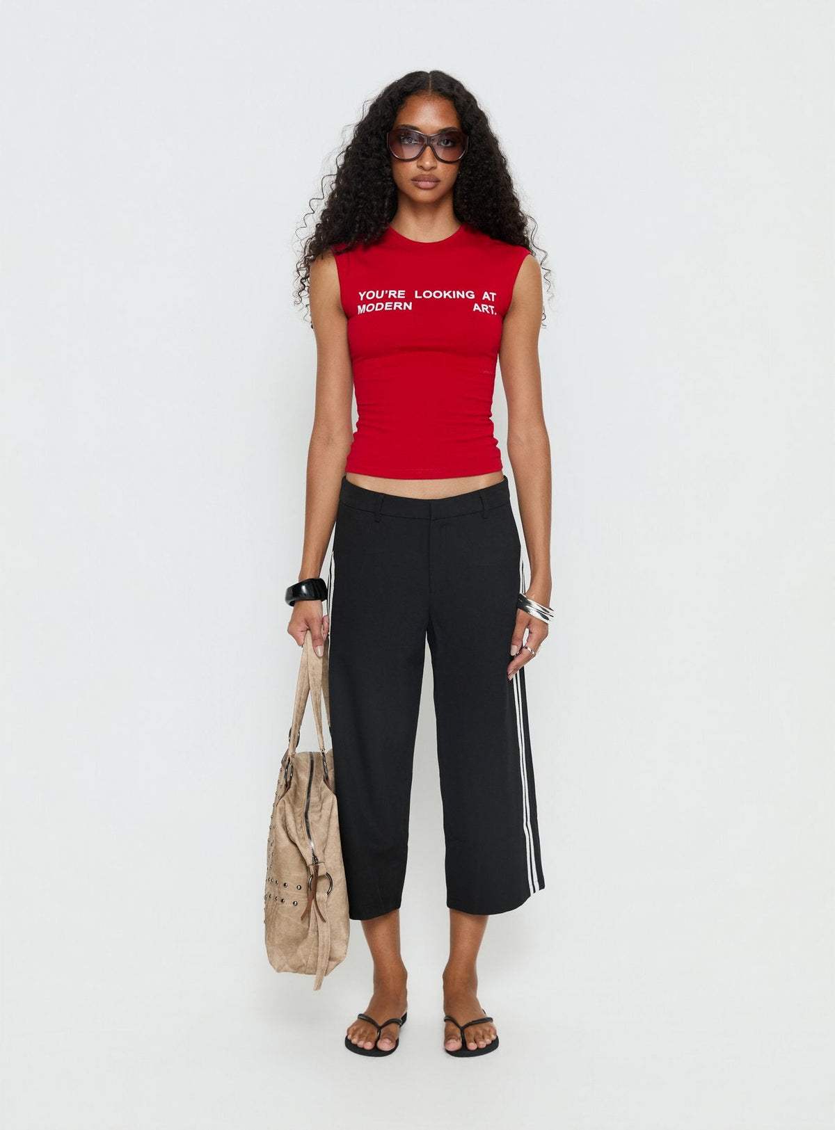 Modern Art mit Motivprint Baby T-Shirt Rot