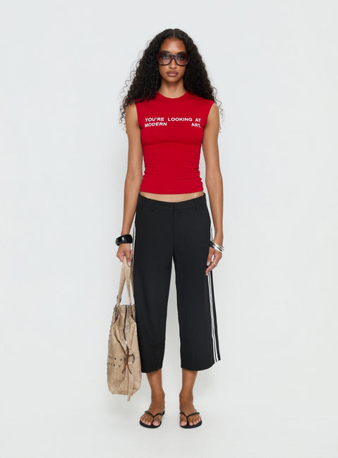 Modern Art mit Motivprint Baby T-Shirt Rot