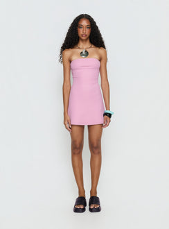 Baseline trägerloses Minikleid Rosa