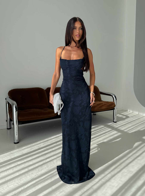 Celena Maxikleid Navy Burnout