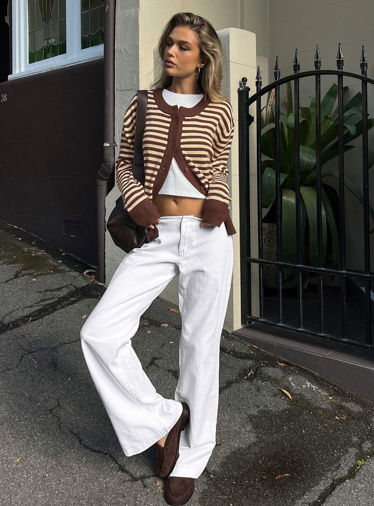Buenos No Waist Low Rise Straight Leg Jeans Weiß