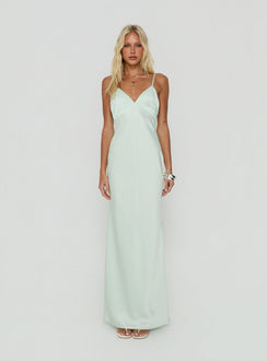 Flip A Switch Satin-Spitzen-Unterkleid Maxikleid Mint