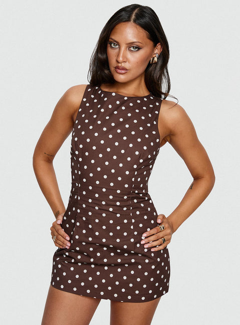 Yumiko Playsuit Braun gepunktet