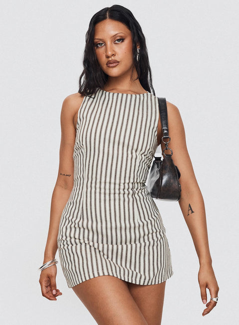 Yumiko Jumpsuit Braun Gestreift Groß