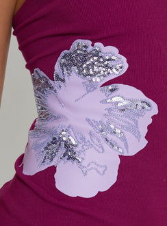 Admiration Minikleid Pflaumenfarben