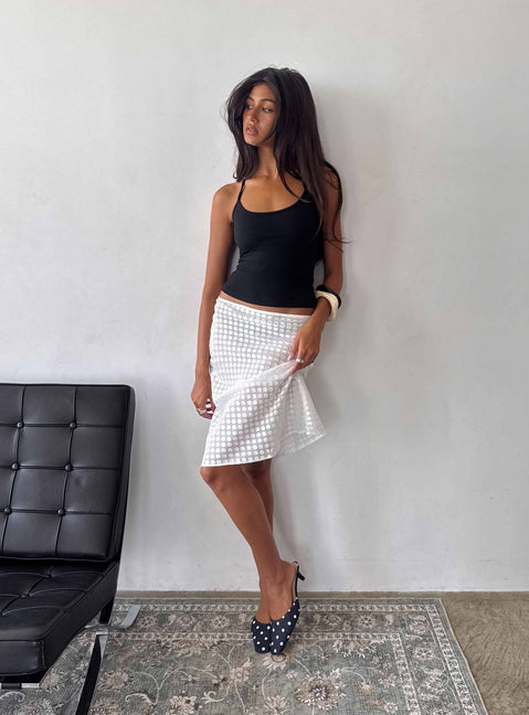 Designed with an Evangela Sheer Midi Skirt in womens-skirts featuring midi length front view of model wearing Princess Polly