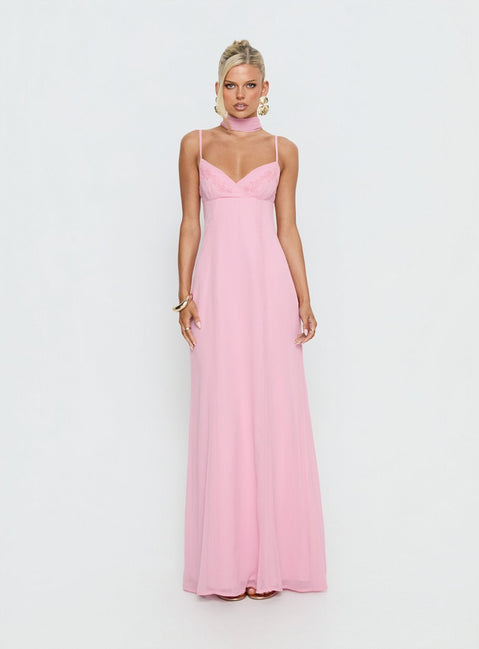 Jadira Schal-Maxikleid Hellrosa