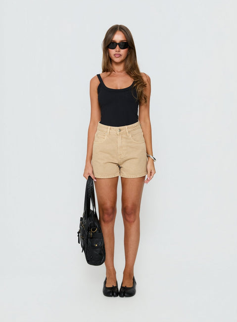 Tropicana Jeansshorts Hellbraun