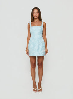 Asterie Minikleid mit Schleifendetail, Blau
