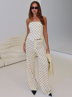 Powdered Sugar Trägerloses Co-Ord Cremefarbene Polka