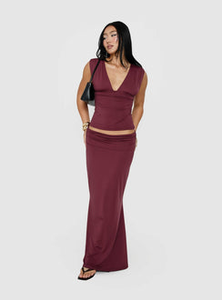 Liorah Neckholder-Top mit tiefem Ausschnitt, Rot