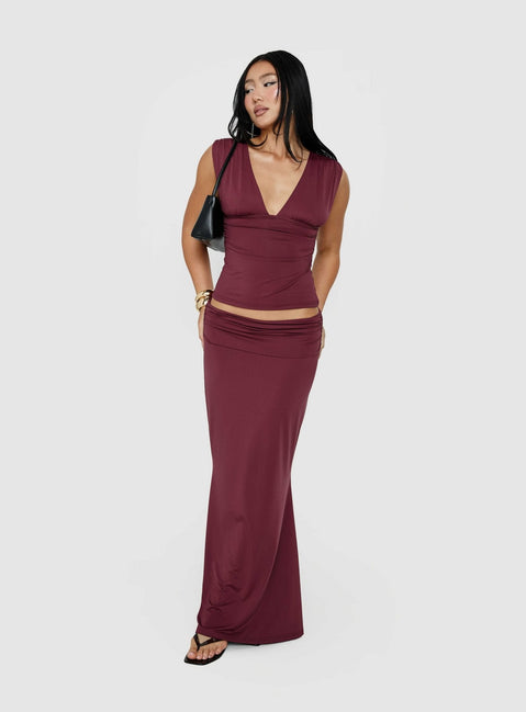Liorah Neckholder-Top mit tiefem Ausschnitt, Rot