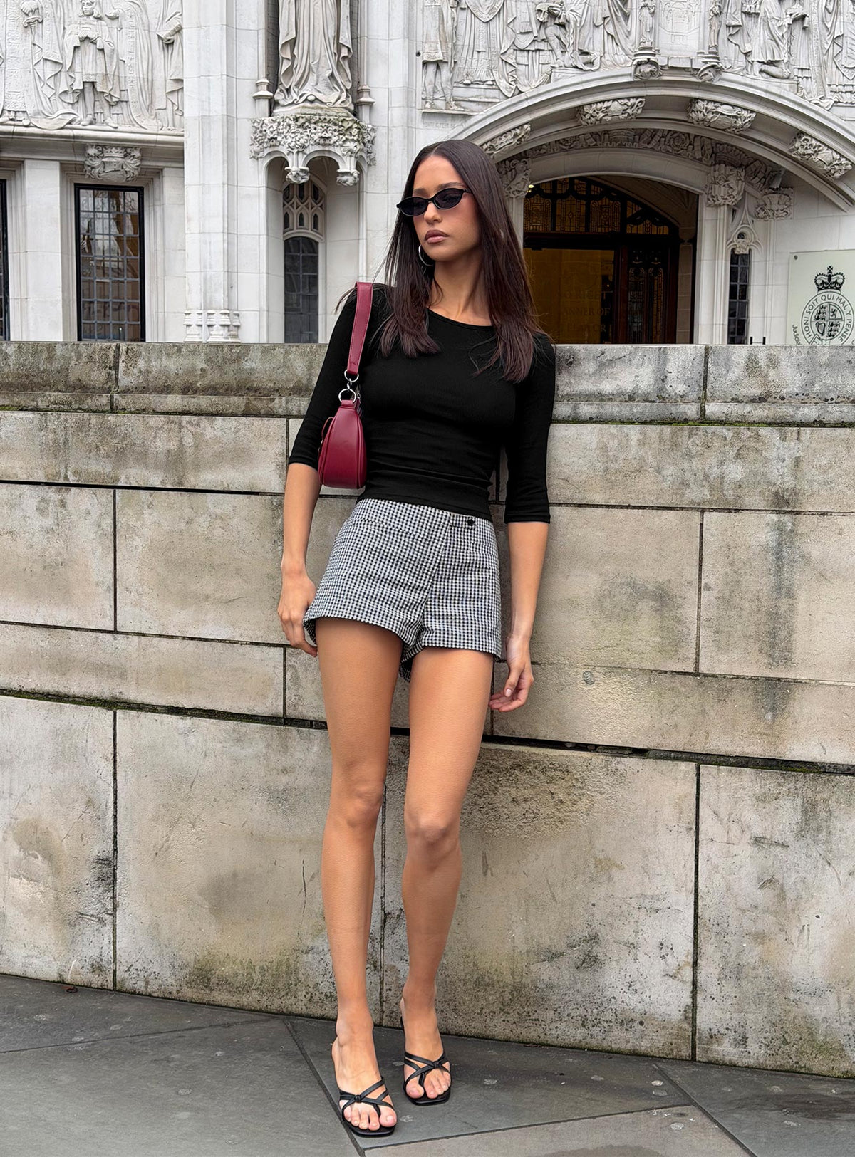 Hot Commodity Micro Shorts Schwarz Gingham