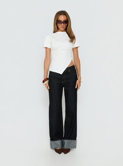 Lioxa T-Shirt mit geraffter Taille Weiß