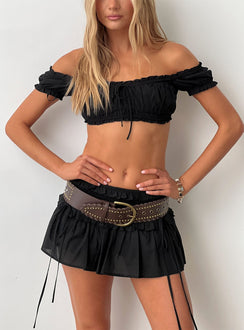 Corabel Stufen-Skort Schwarz