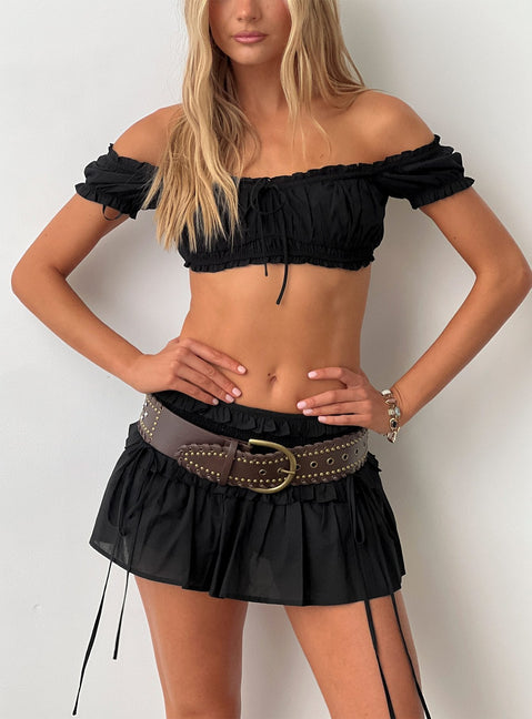 Corabel Stufen-Skort Schwarz