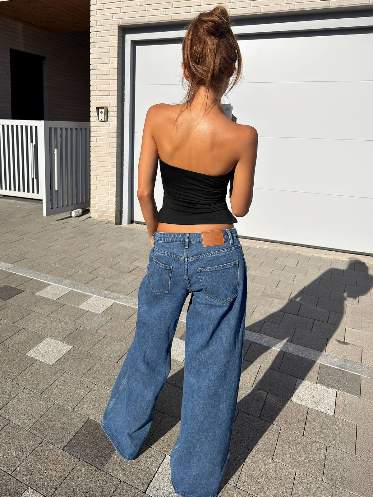 Ramos Jeans mit niedrigem Bund und weitem Bein in mittlerer Waschung