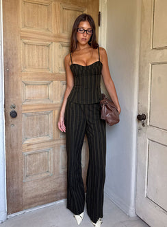 Kierstyn Corset Co-ord Black Stripe Petite