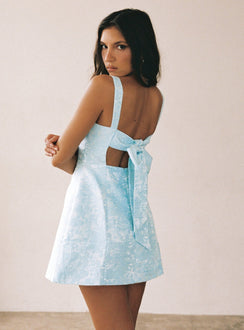 Asterie Minikleid mit Schleifendetail, Blau