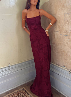 Celena Maxikleid Bordeauxrot Burnout