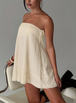 Gypsea Trägerloses Swing-Minikleid Buttergelb