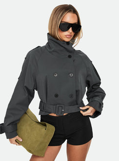 Kurzer Trenchcoat Blanc, oliv
