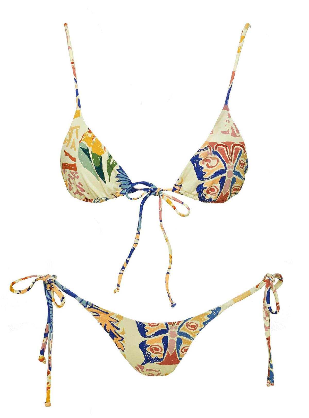 Alizzi Triangel-Bikini-Top mit Bindedetail Mehrfarbig